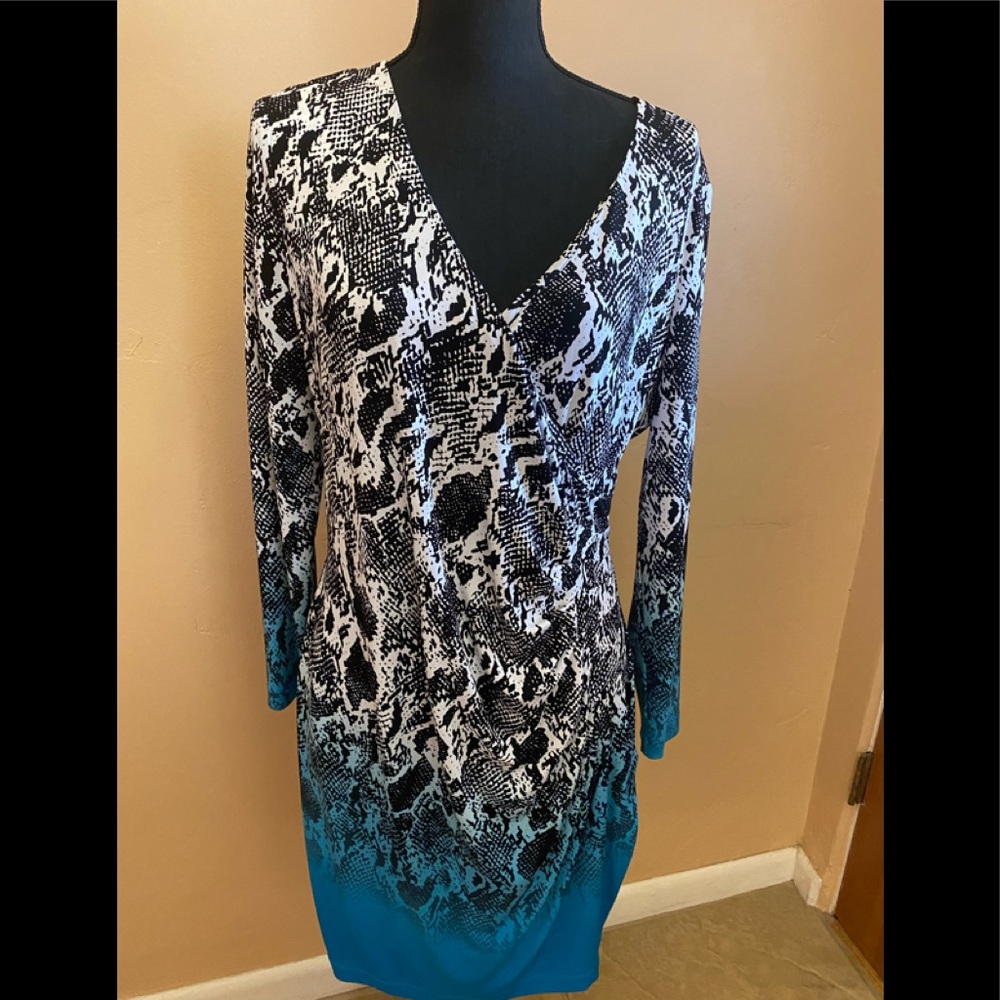 Calvin Klein Snakeskin Wrap Dress